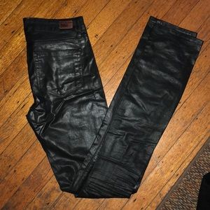 PAIGE faux leather black jeans/ leggings size 28